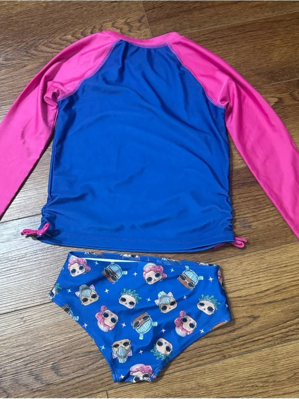 L.O.L. Surprise! Blue & Pink Girls Long-Sleeve Rashguard Swim Set